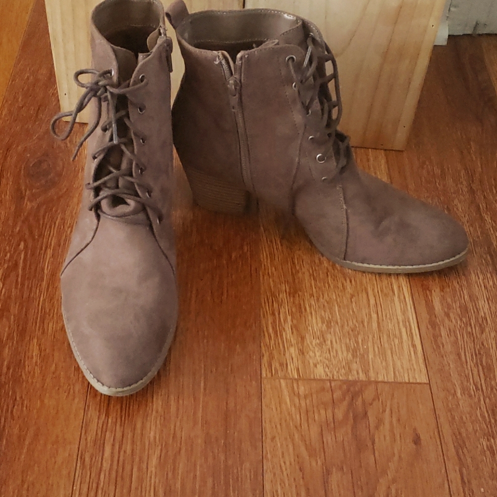 Brown heeled boots